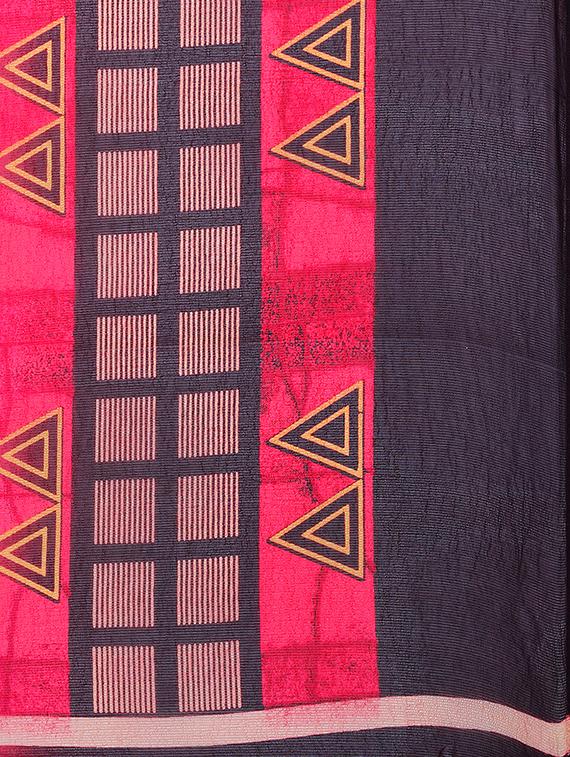 geometrical printed saree with blouse - 15724734 - Zoom Image - 4