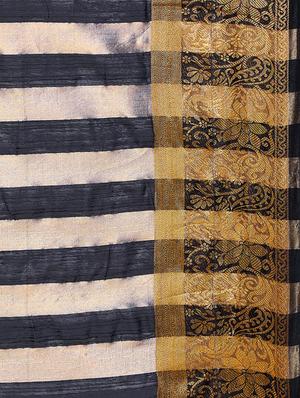 floral zari border woven saree with blouse - 15724742 - Standard Image - 4