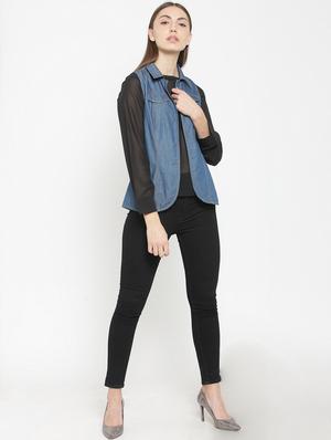 pocket flap sleeveless denim shrug - 15725285 - Standard Image - 4
