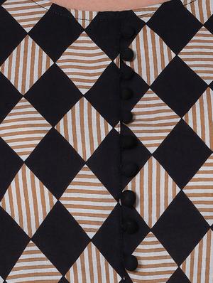 checkered high slit kurta - 15726012 - Standard Image - 4
