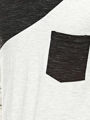 white cotton color block t-shirt - 15726029 - Standard Image - 4