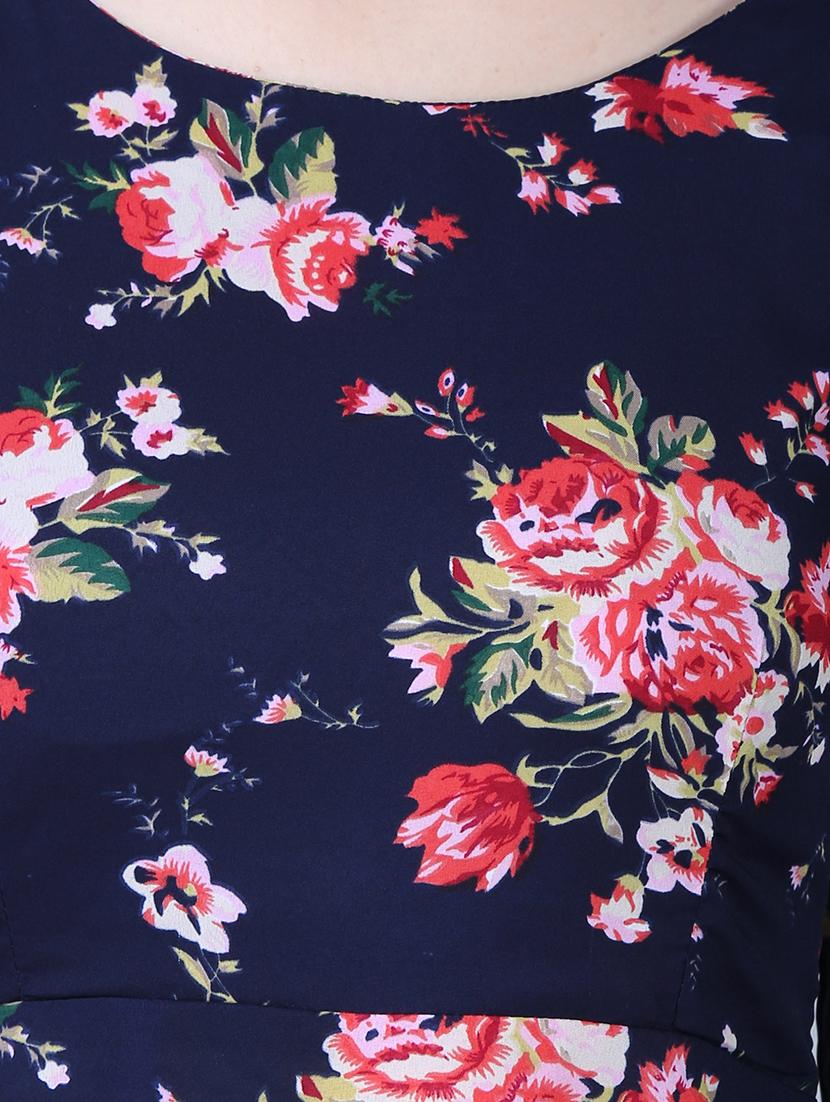 round neck floral maxi dress - 15726110 - Zoom Image - 4