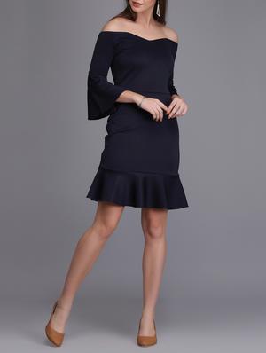 bell sleeved off shoulder dress - 15726260 - Standard Image - 4