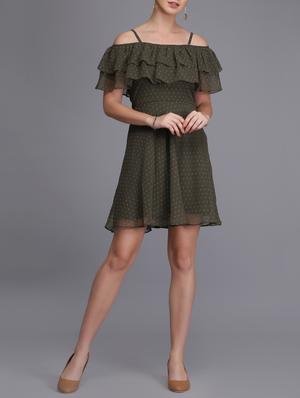 ruffled detail a-line dress - 15726262 - Standard Image - 4