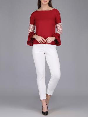 lace insert bell sleeved top - 15726284 - Standard Image - 4