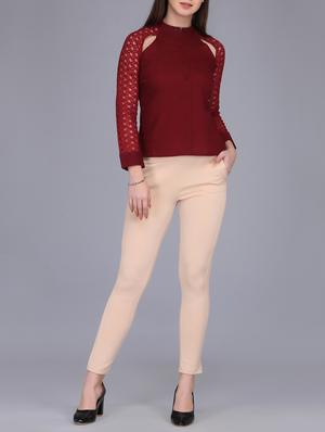 lace sleeved button up top - 15726286 - Standard Image - 4
