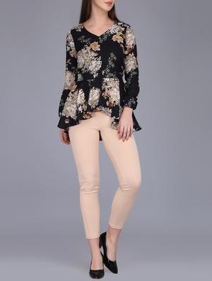 floral asymmetric peplum top - 15726287 - Standard Image - 4