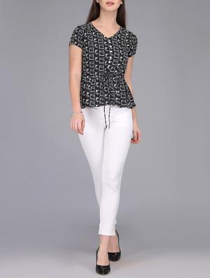 drawstring waist quirky print top - 15726289 - Standard Image - 4