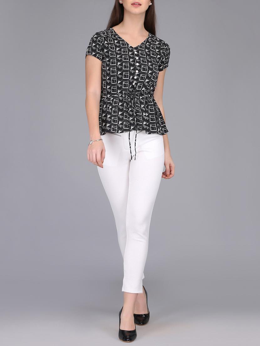 drawstring waist quirky print top - 15726289 - Zoom Image - 4