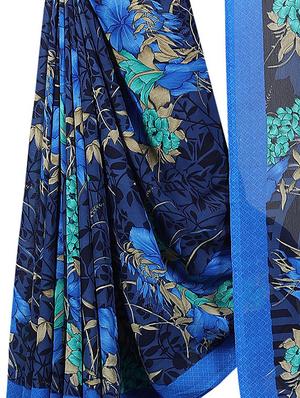 floral printed saree with blouse - 15726306 - Standard Image - 4