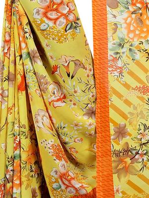 floral printed saree with blouse - 15726314 - Standard Image - 4