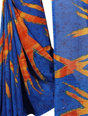 geometrical printed saree with blouse - 15726318 - Standard Image - 4