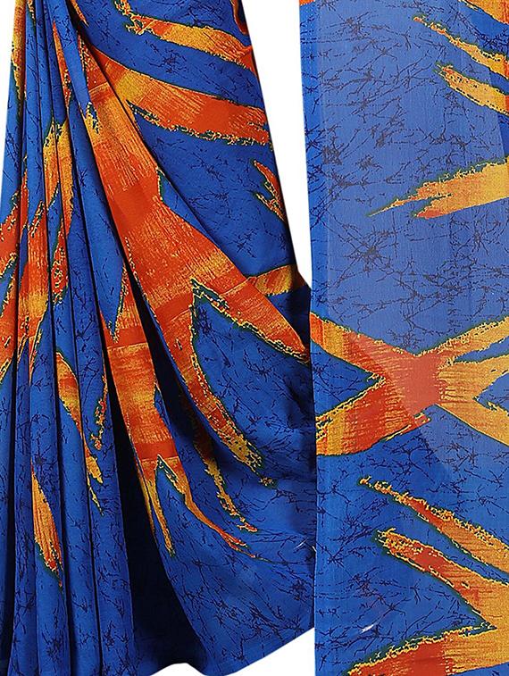 geometrical printed saree with blouse - 15726318 - Zoom Image - 4