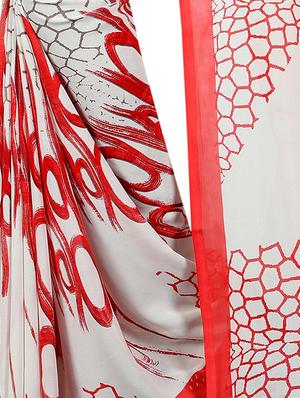 geometrical printed saree with blouse - 15726326 - Standard Image - 4