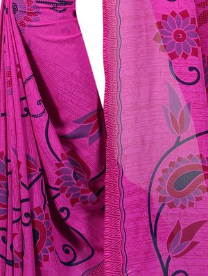 floral printed saree with blouse - 15726331 - Standard Image - 4