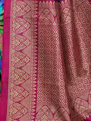 contrast border mysore silk saree with blouse - 15726350 - Standard Image - 4