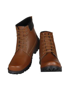 tan leatherette high ankle boots - 15726569 - Standard Image - 4