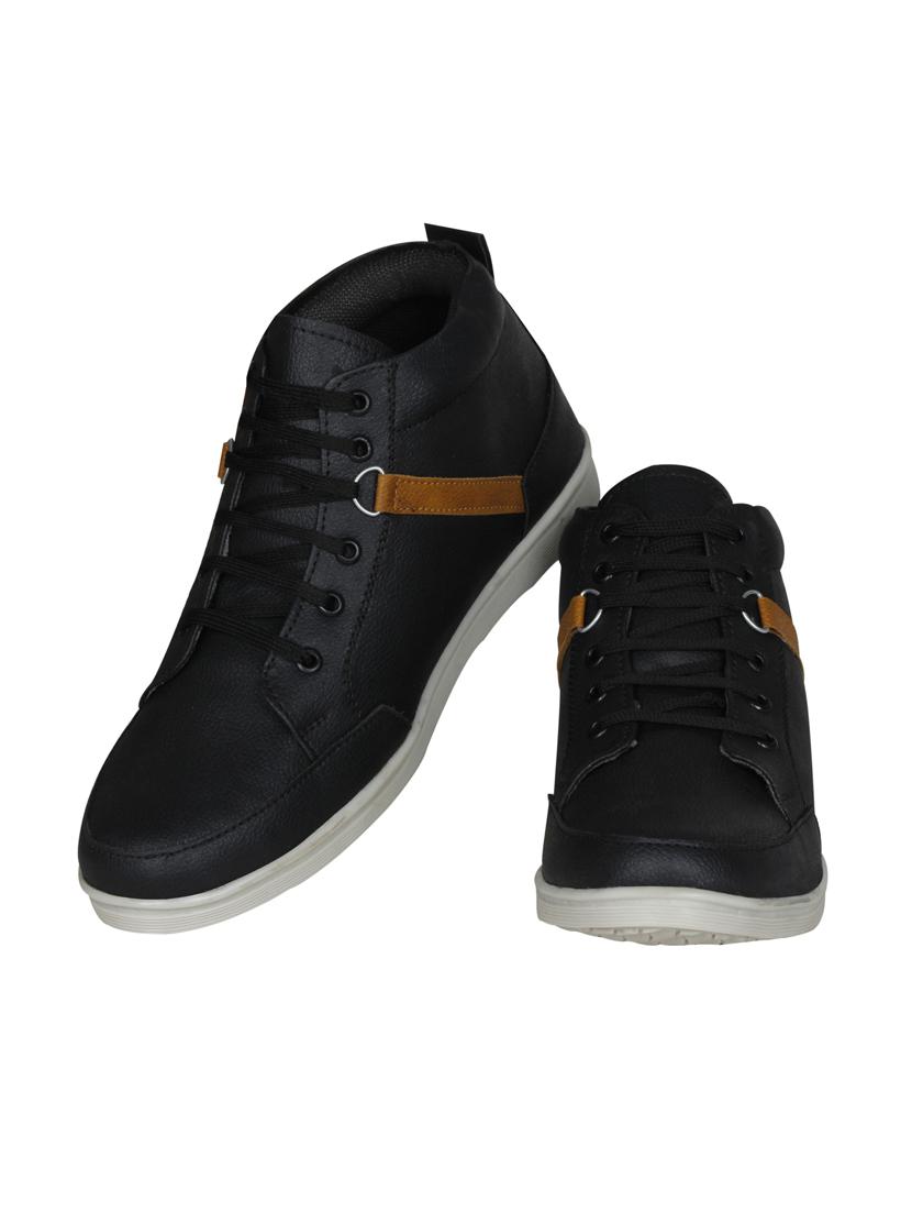 black leatherette lace up sneakers - 15726570 - Zoom Image - 4