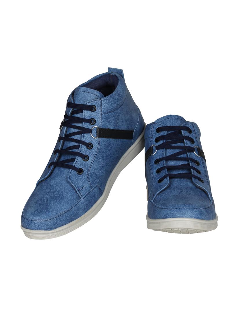 blue leatherette lace up sneakers - 15726571 - Zoom Image - 4