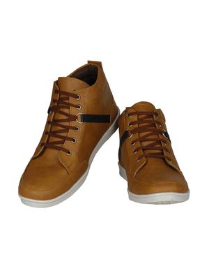 tan leatherette lace up sneakers - 15726573 - Standard Image - 4