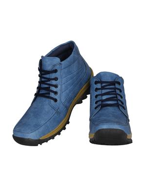 blue leatherette low ankle boots - 15726575 - Standard Image - 4