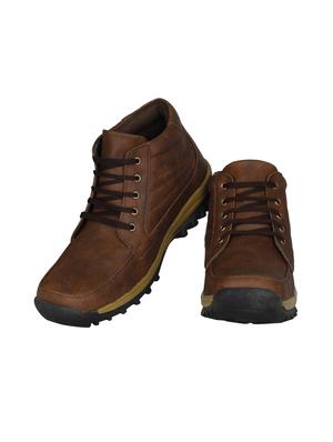 brown leatherette low ankle boots - 15726576 - Standard Image - 4