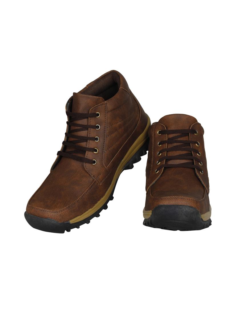 brown leatherette low ankle boots - 15726576 - Zoom Image - 4
