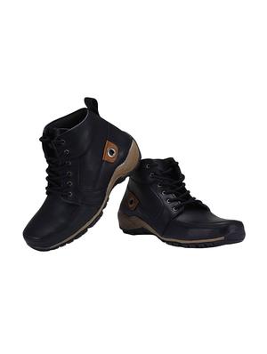 black leatherette low ankle boots - 15726579 - Standard Image - 4