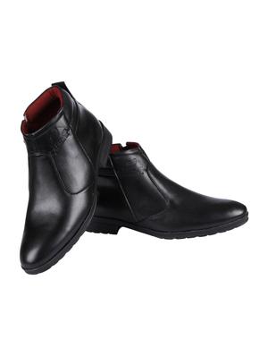 black leatherette formal slip ons - 15726582 - Standard Image - 4