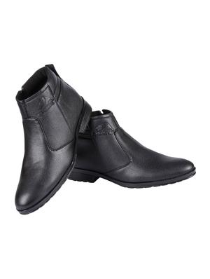 black leatherette formal slip ons - 15726585 - Standard Image - 4