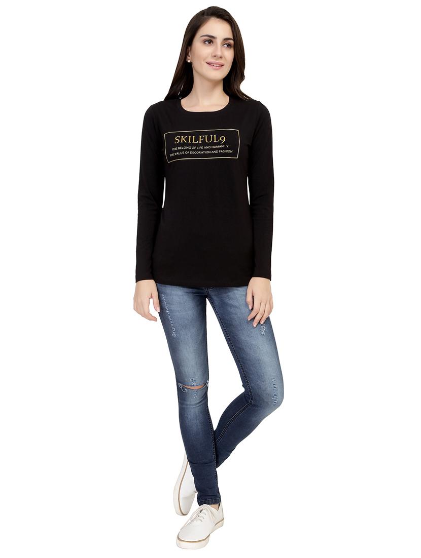 slogan print long sleeved tee - 15726880 - Zoom Image - 4