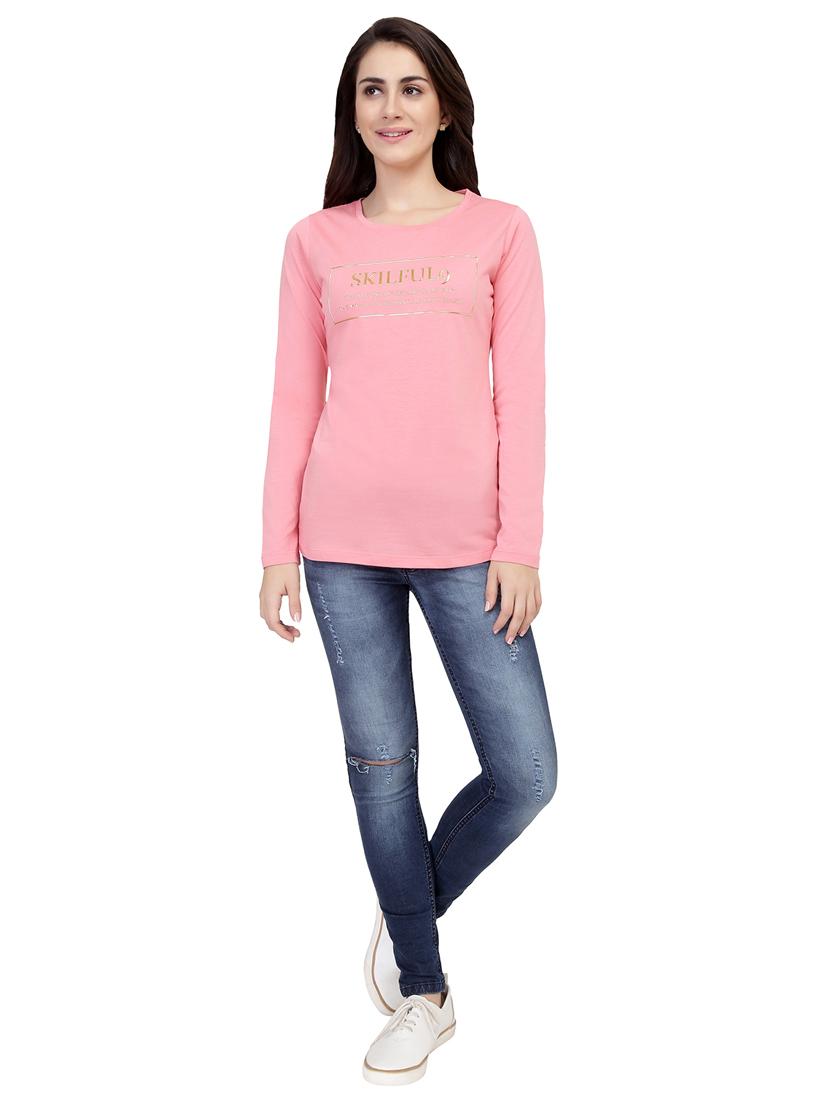 Slogan Print Long Sleeved Tee - 15726885 - Zoom Image - 4