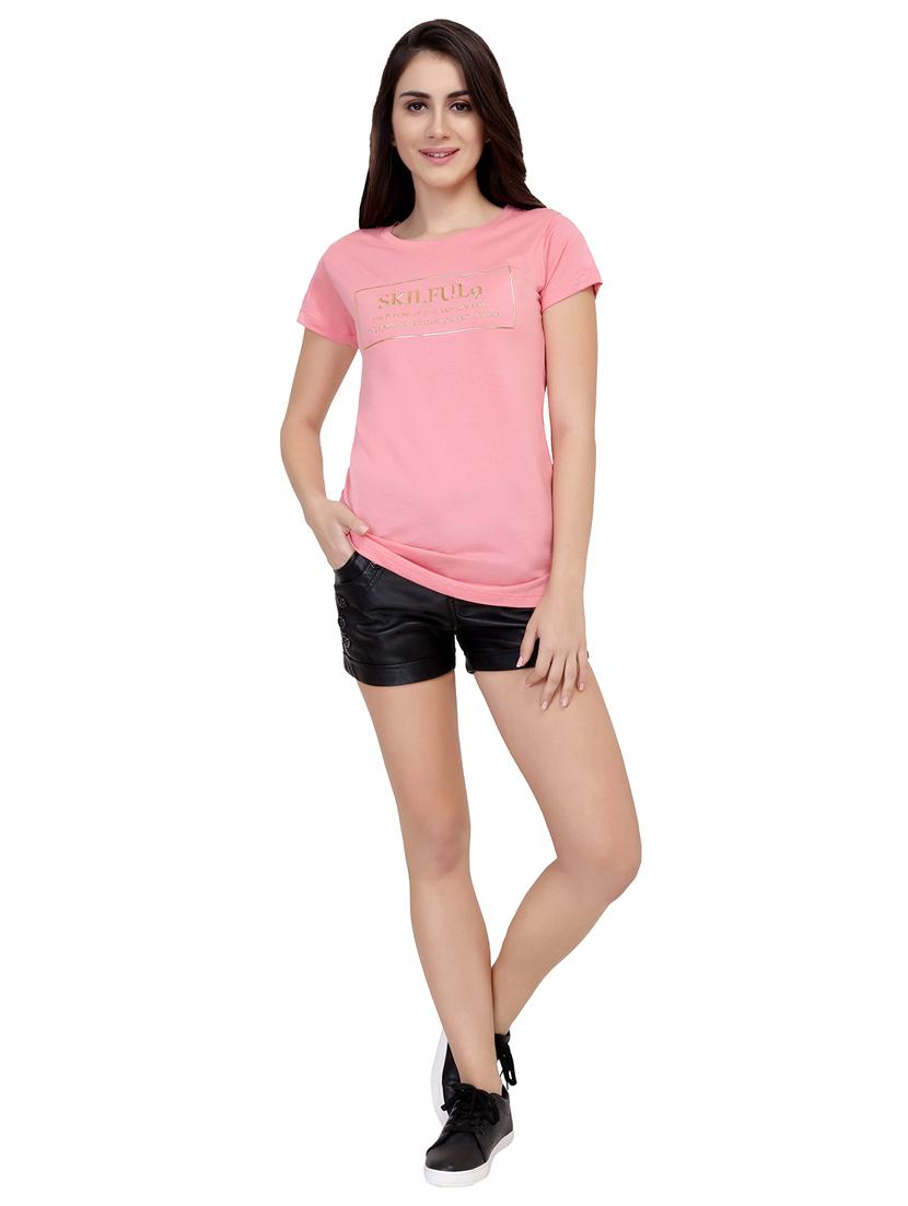 Slogan Print Short Sleeved Tee - 15726894 - Zoom Image - 4