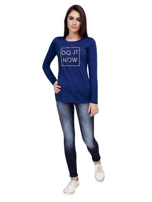 Slogan Print Round Neck Tee - 15726948 - Standard Image - 4