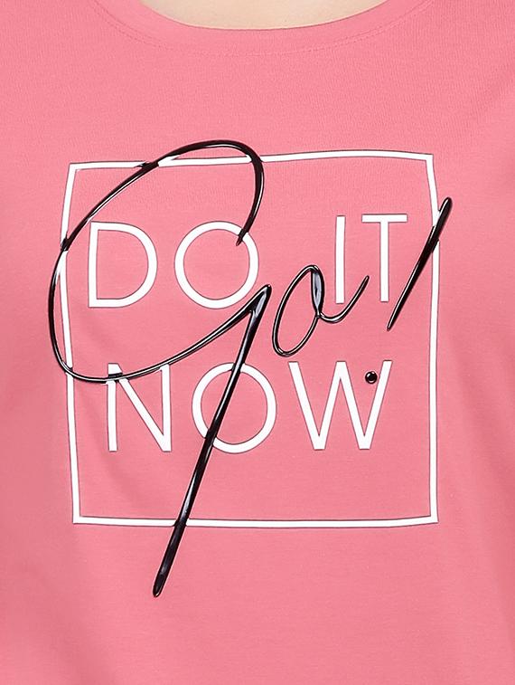 Slogan Print Round Neck Tee - 15726952 - Zoom Image - 4