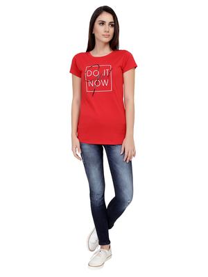 Slogan Print Short Sleeved Tee - 15726961 - Standard Image - 4