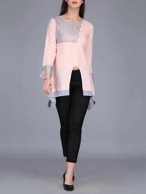 faux button detail asymmetric tunic - 15727039 - Standard Image - 4