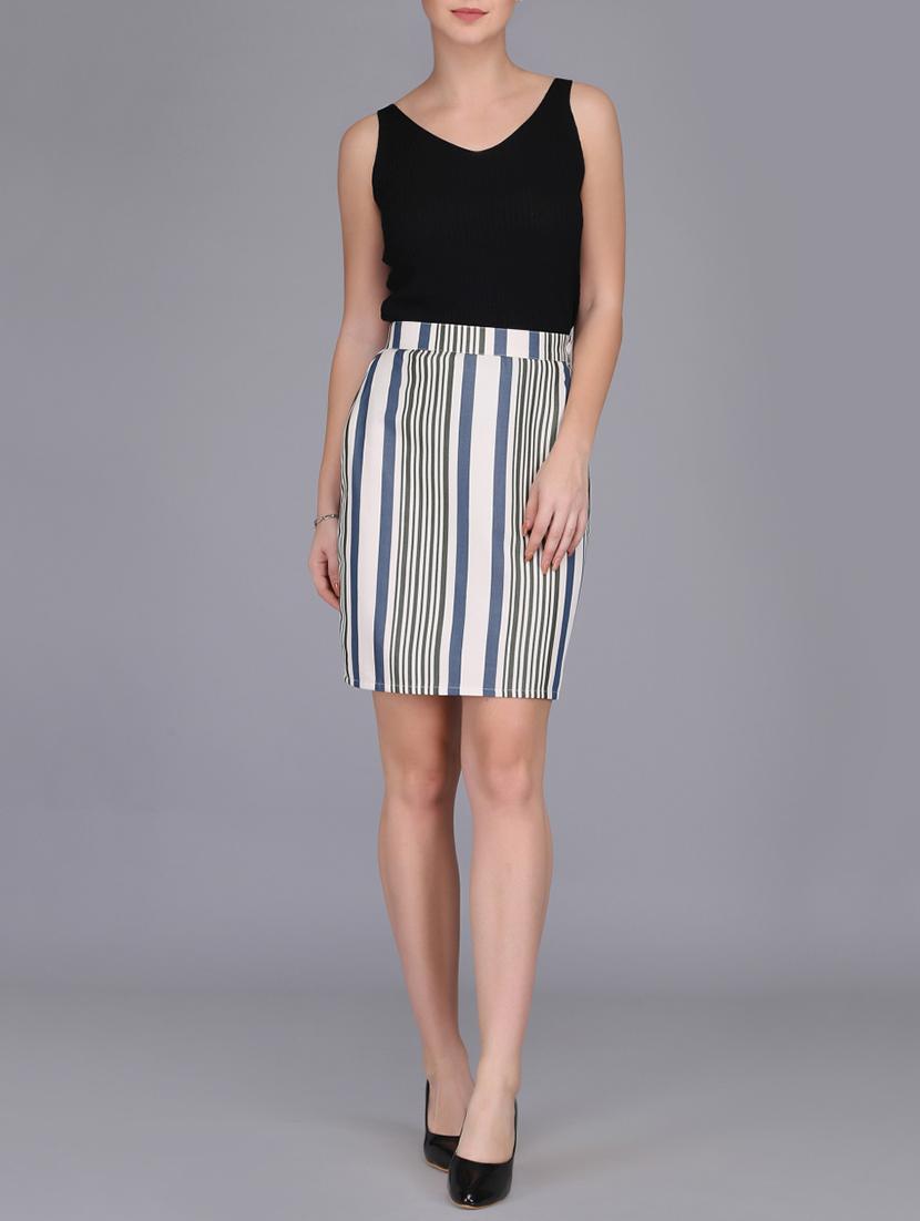 high rise striped skirt - 15727042 - Zoom Image - 4