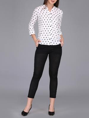 mandarin collar polka dotted shirt - 15727045 - Standard Image - 4
