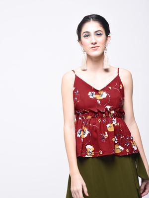 frill detail floral top - 15727253 - Standard Image - 4