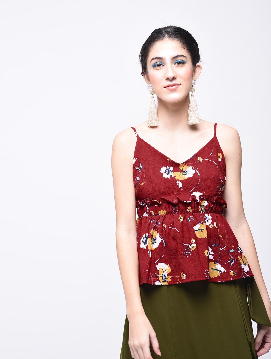 frill detail floral top - 15727253 - Zoom Image - 4