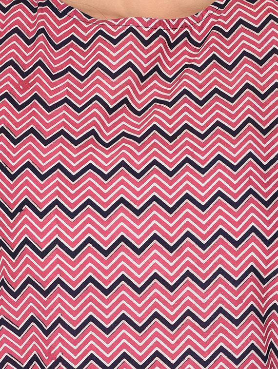 Chevron straight kurta - 15727322 - Zoom Image - 4