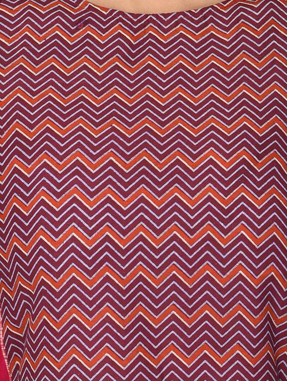 Chevron straight kurta - 15727323 - Zoom Image - 4