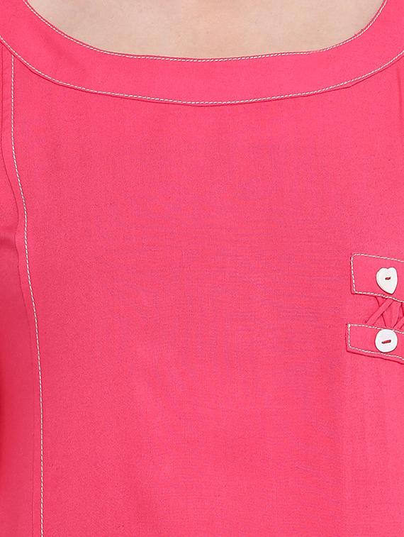 Patch pocket straight kurta - 15727333 - Zoom Image - 4