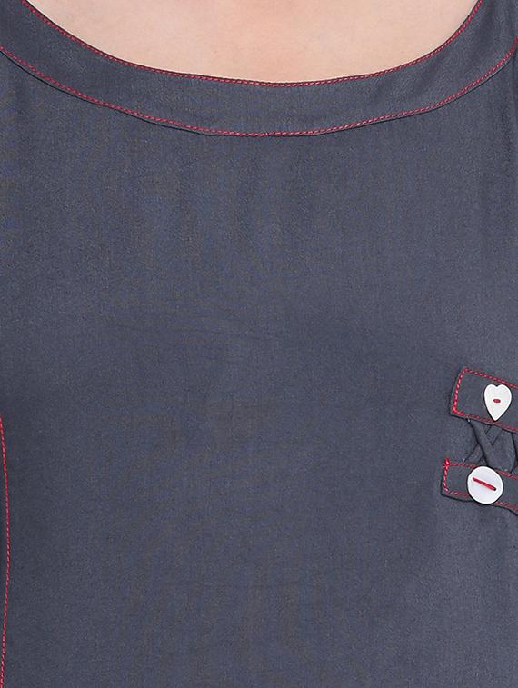 Patch pocket straight kurta - 15727334 - Zoom Image - 4