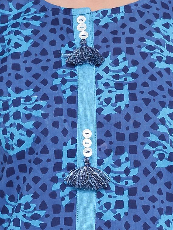 A-line printed slit kurta - 15727398 - Zoom Image - 4