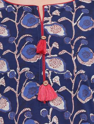 High low printed kurta with tassels - 15727399 - Standard Image - 4