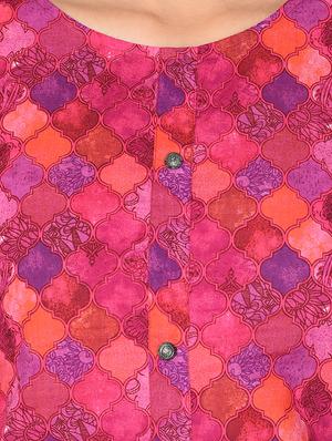 Printed high low kurta - 15727411 - Standard Image - 4