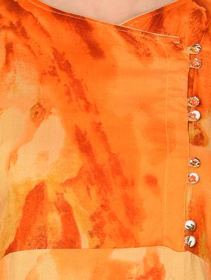 A-line printed slit kurta - 15727417 - Standard Image - 4