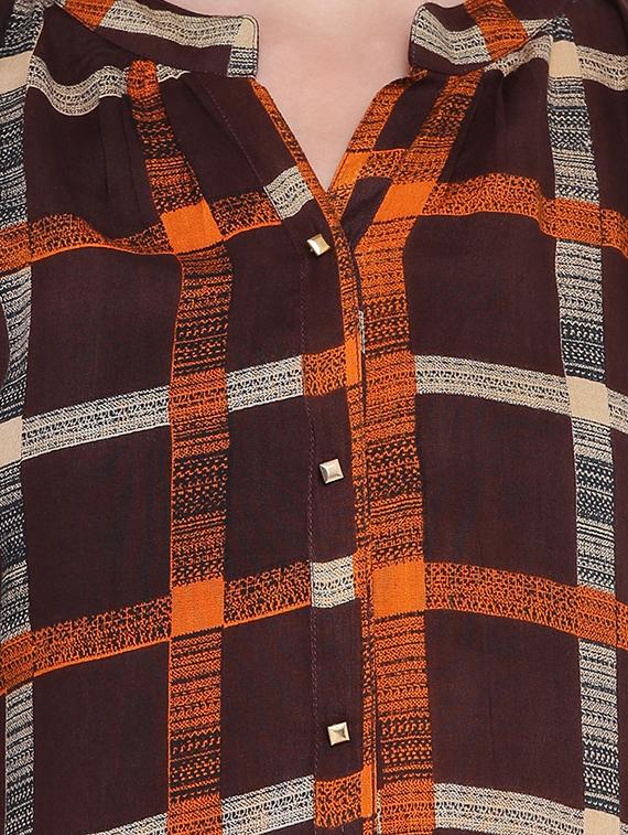 Checkered straight kurta - 15727418 - Zoom Image - 4
